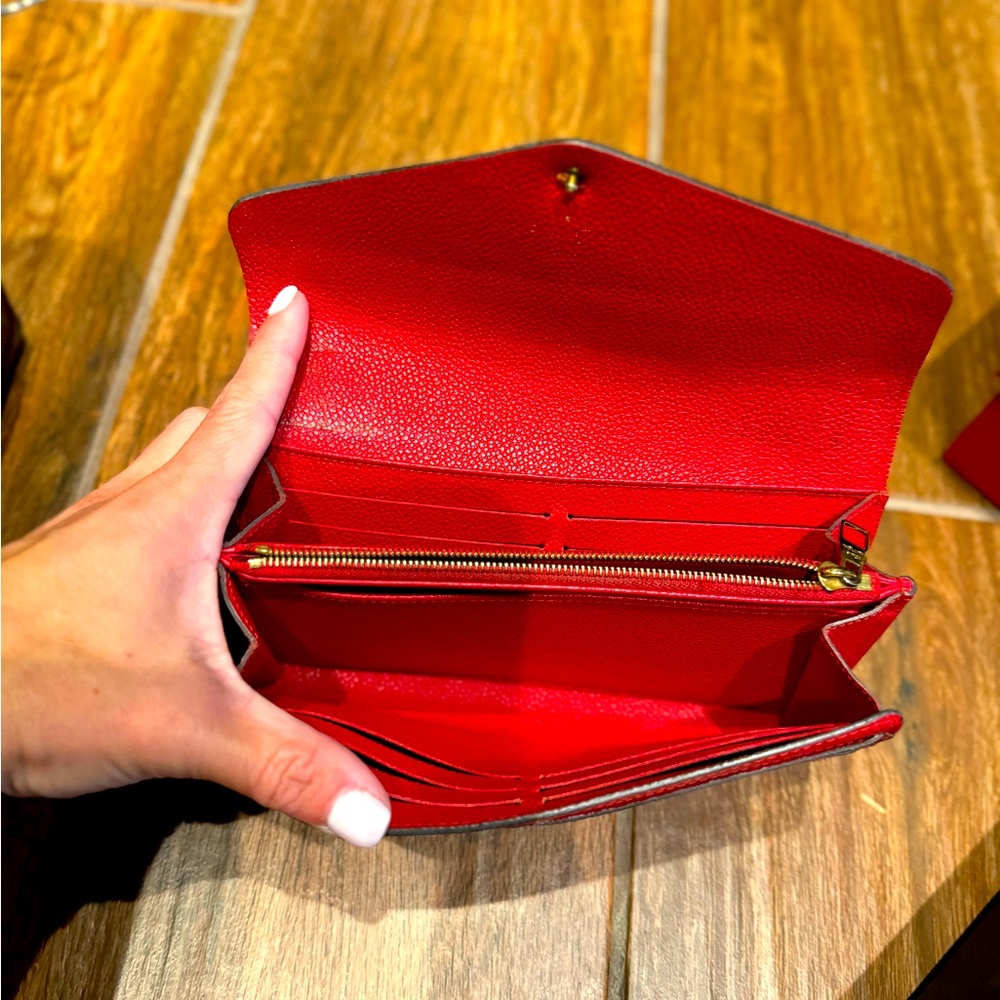 Louis Vuitton Sarah Empreinte Leather Red Wallet